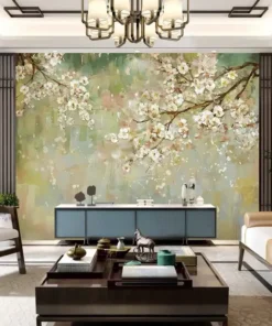 Tranh Dán Tường 3D Họa Tiết Lá Vàng Hiện Đại