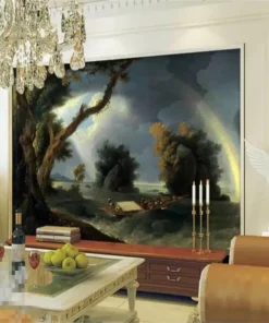 Tranh Sơn Dầu Dán Tường Bầu Trời Cầu Vồng