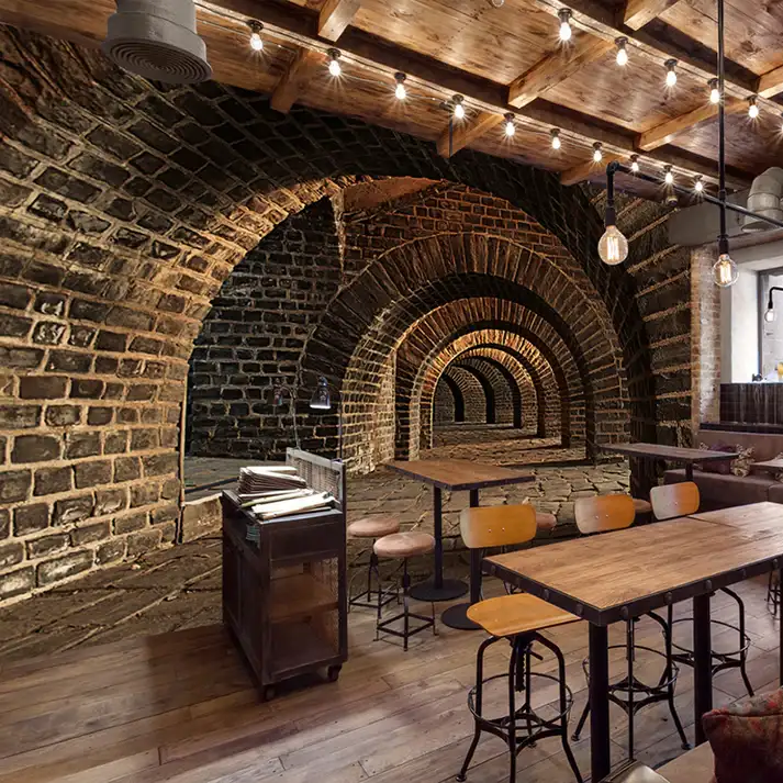 Tranh Dán Tường 3D Dạng Đường Hầm Tường Gạch Tranh Dán Tường 3D Dạng Đường Hầm Tường Gạch